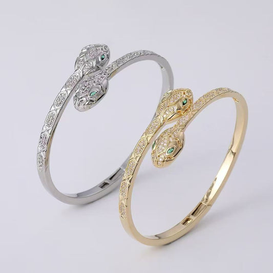 Double snake head bangle